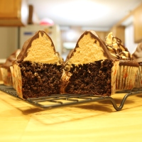 Ally Bakes Hi-Hat Peanut Butter Chocolate Cupcakes